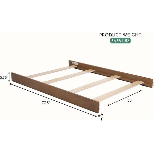 dimension image slide 1 of 2, Evolur Convertible Crib Wooden Full Size Bed Rail