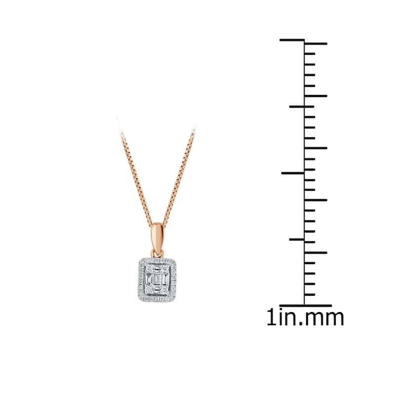 Auriya 1/3cttw Emerald Halo Diamond Necklace 14k Gold (H-I, I1-I2)