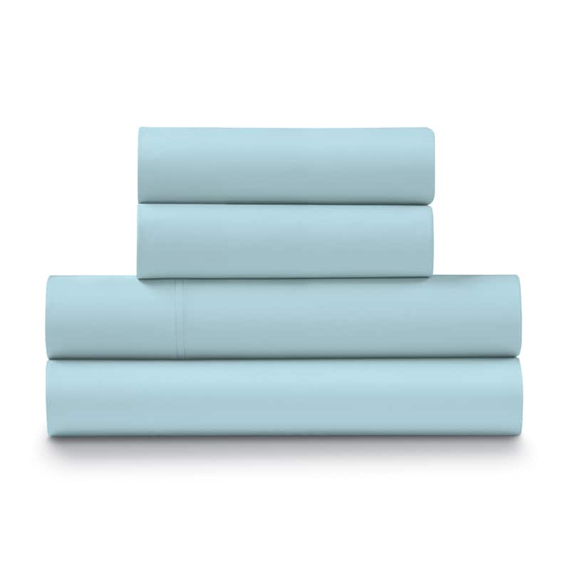 100% Cotton Percale Cool and Crisp Deep Pocket Sheet Set - Aqua - King