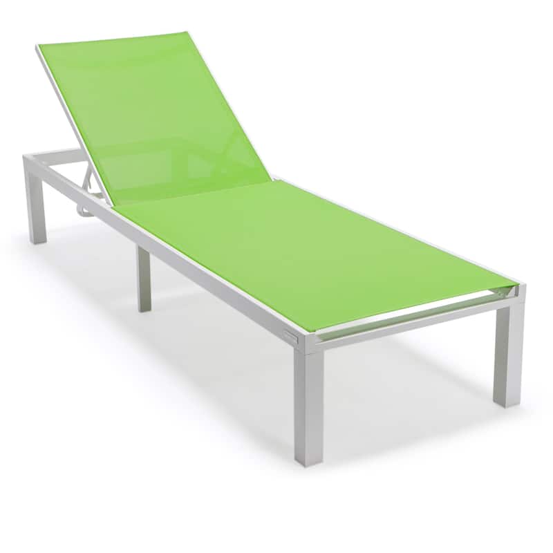 Aluminum Beach Pool Sun Lounge Chair Sling Mesh Fabric Reclining Stackable Lounger Chair (Set of 2)