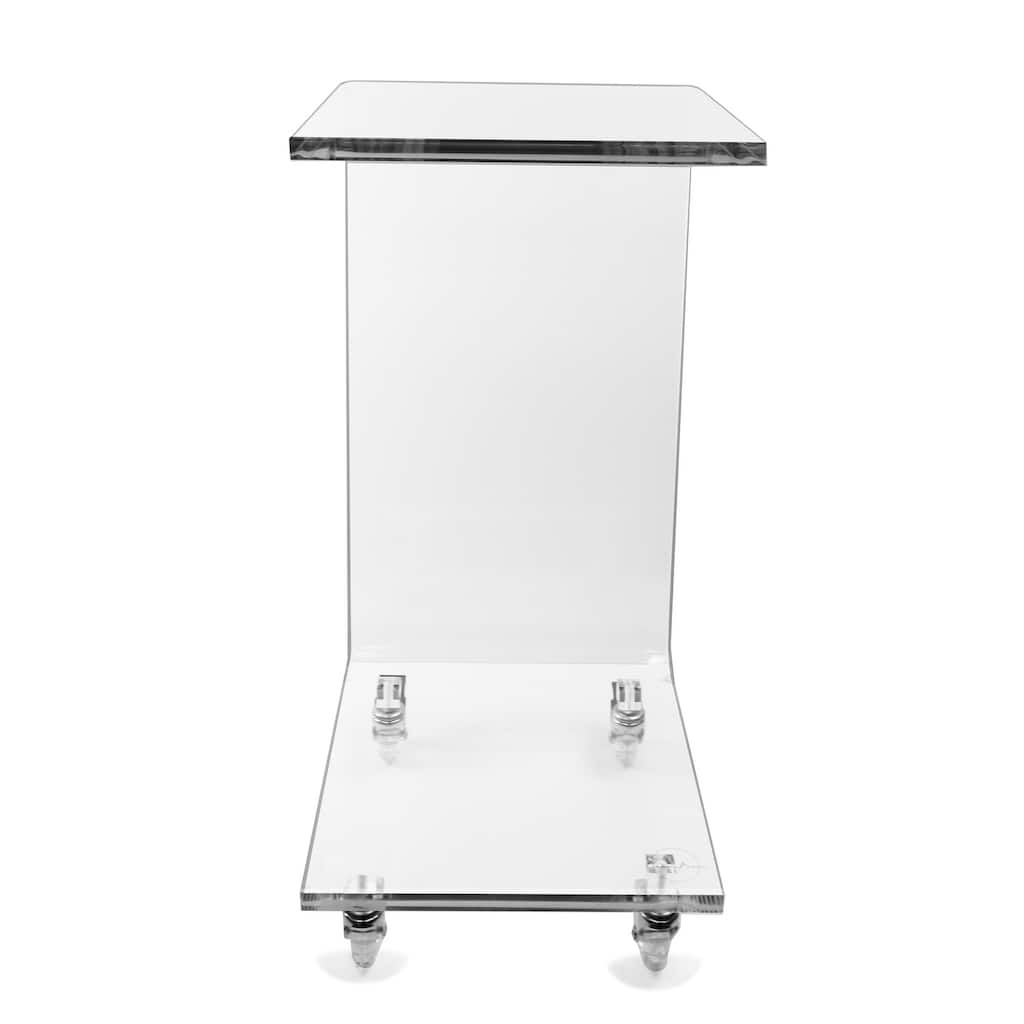 DesignStyles Acrylic C-Table w/Wheels