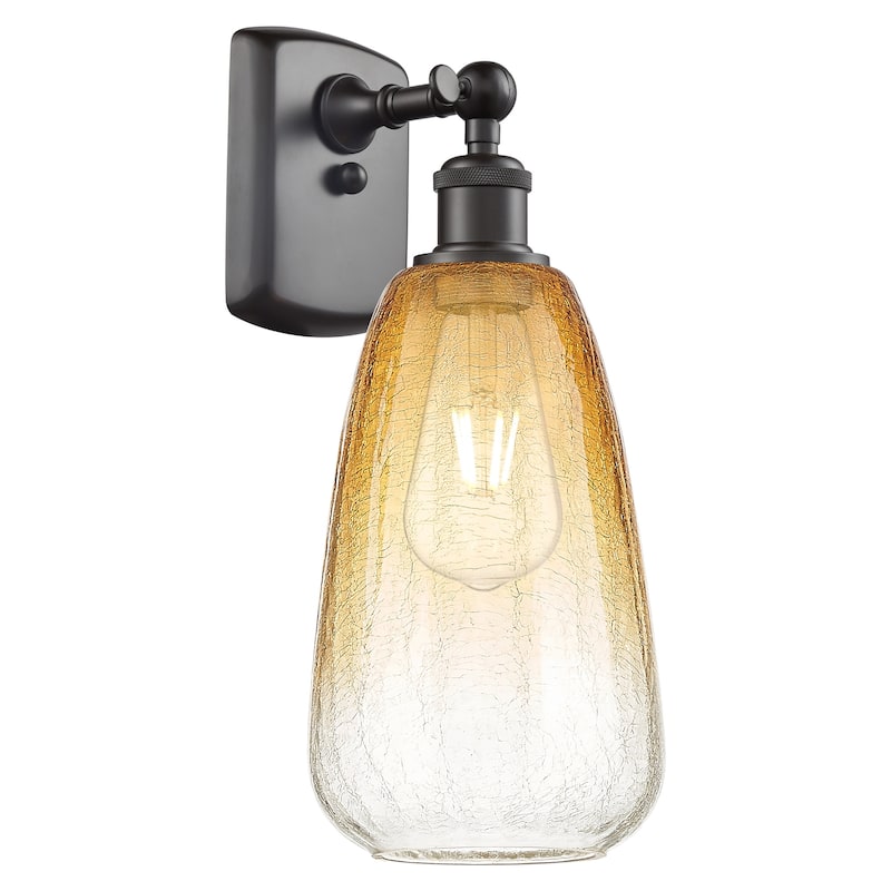 Innovations Lighting 516-1W-14-6 Brookhaven Almond Sconce Brookhaven - Oil Rubbed Bronze / Amber