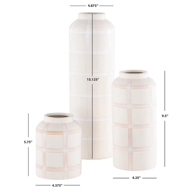SAFAVIEH Luette Ceramic Decorative Vase (Set of 3) - 5Wx5Dx15H
