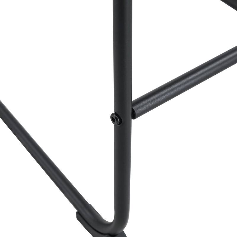 Set of 2 Modern Minimalist Style PU Material Bar Stools - Black, suitable for kitchen, bar, and modern home design, with