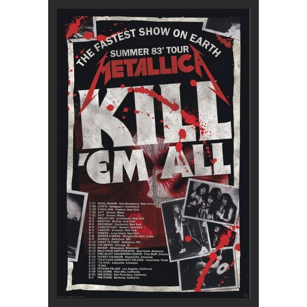 Metallica - Kill'em All 83 Tour Framed Art Poster - 24 x 36 Inch