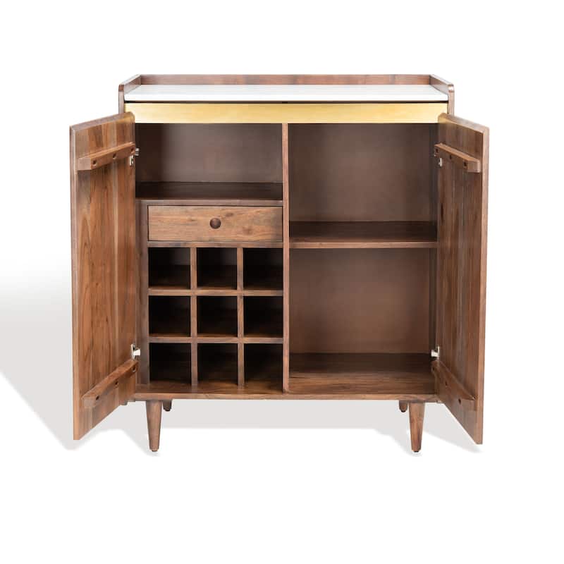 SAFAVIEH Couture Milana Marble Bar Cabinet - 35"W x 18"D x 39"H