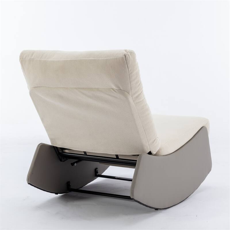 Modern Upholstered Rocking Chair Recliner w/ Footrest and Soft Padded