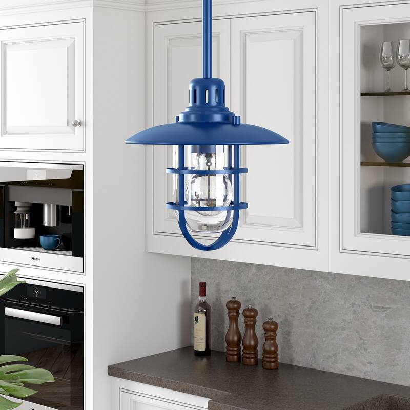 Bay 8.25" Wide Lantern Pendant with Glass/Metal Shade