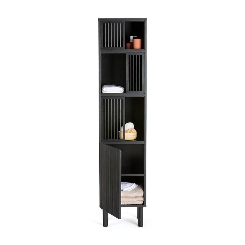 Bilbao Vertical Bathroom Storage Cabinets - N/A - Black
