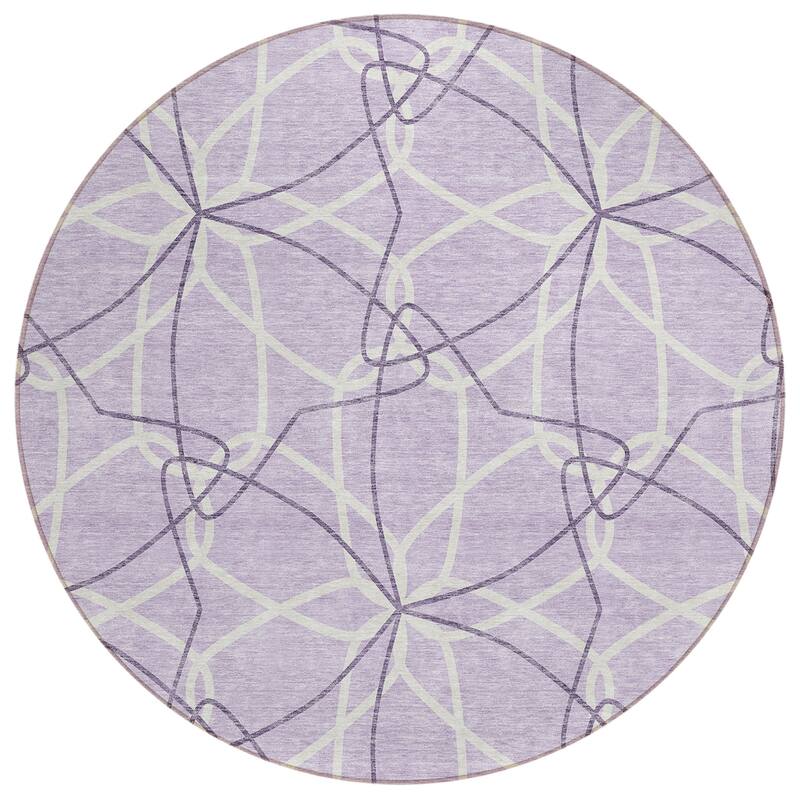 Machine Washable Indoor/ Outdoor Abstract Prism Chantille Rug