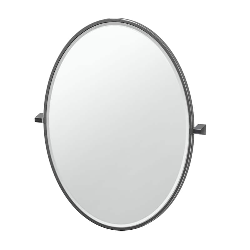 Gatco 5659FLG A-Line 33" x 27-3/4" Contemporary Oval Framed Bathroom - Matte Black
