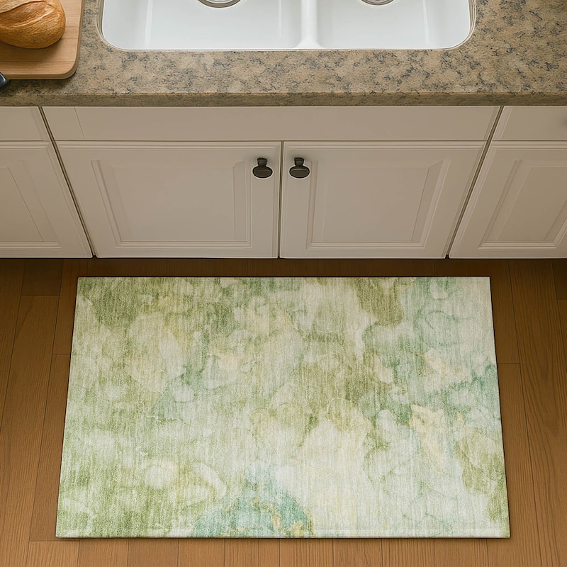 Premium Washable Super Soft Modern Chic Mayfield Rug - Aloe - 1'8" x 2'6"