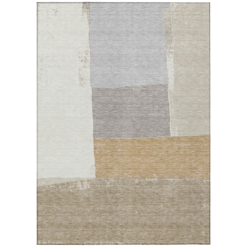 Machine Washable Indoor/ Outdoor Abstract Kraig Chantille Rug