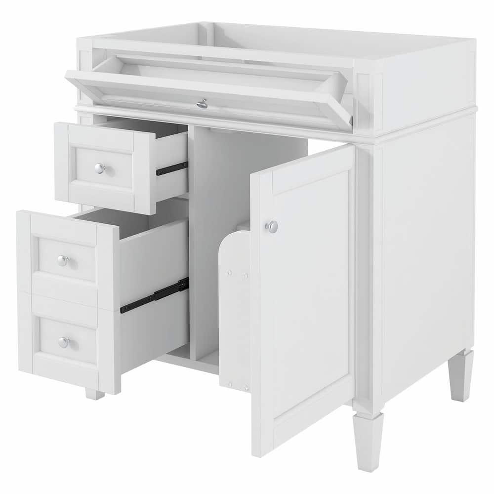 30'' Modern Bathroom Vanity with Top Sink, 2 Drawers and Tip-out Drawer