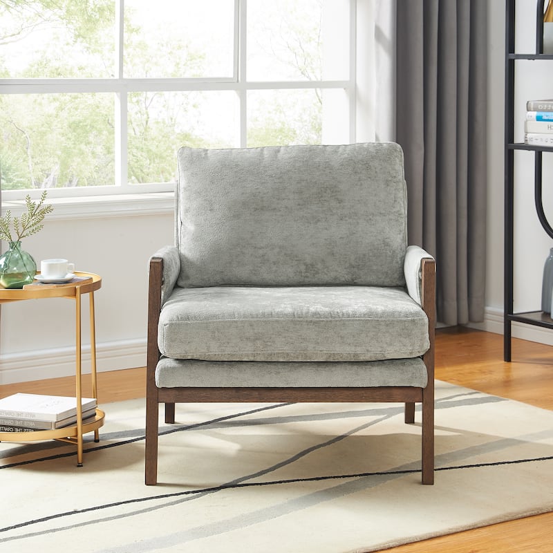 Roundhill Furniture Kelly Mid-Century Modern Velvet Accent Armchair