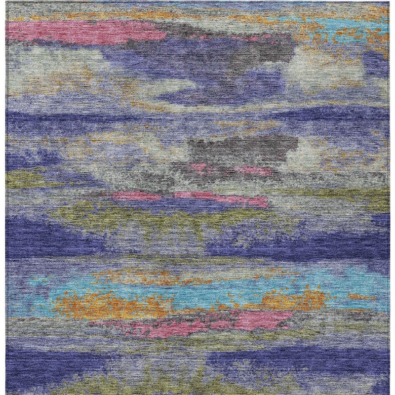 HomeRoots Abstract Transitional Rectangle Outdoor Rug