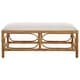 preview thumbnail 1 of 4, Uttermost Laguna White Fabric Rattan Bench - 48"W x 21"H x 16"D