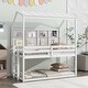 preview thumbnail 5 of 17, Twin House Loft Bed with Guardrails, Bedside Shelves and Ladder White