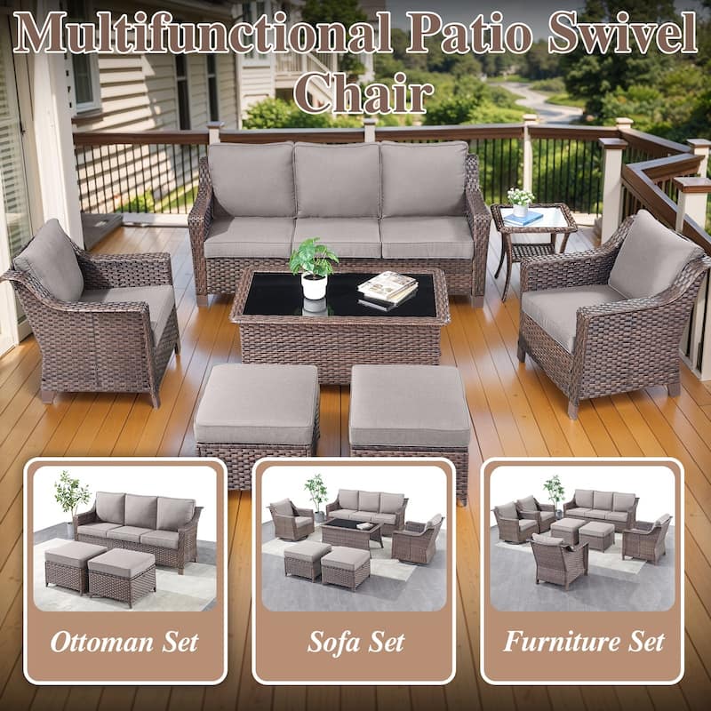 Outdoor Sofa Seating with Ottoman
