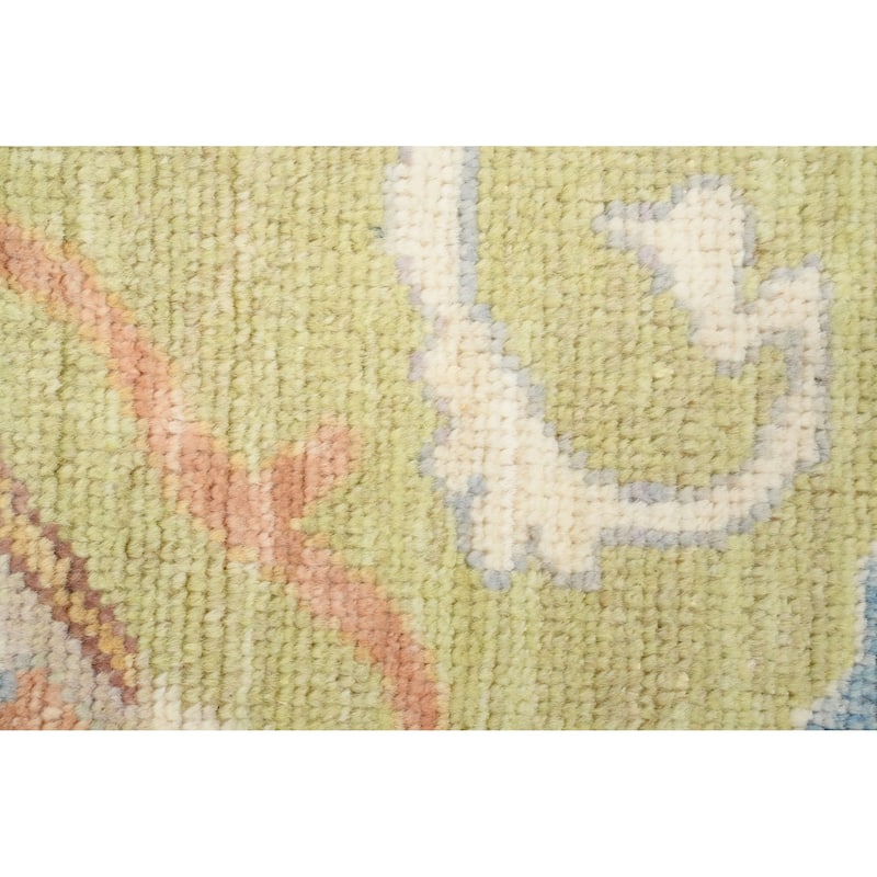Hand Knotted Oriental 100% Wool Carpet Transitional Geometric Multi-Colored Oushak Area Rug - 9' 9'' X 8' 4''