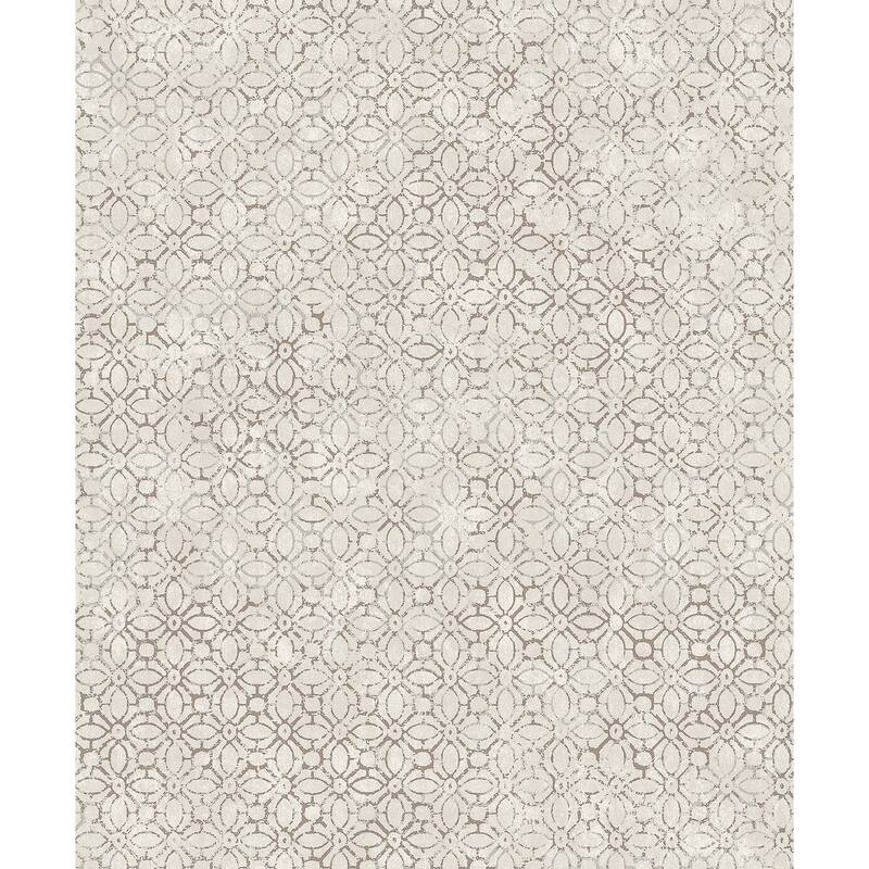 A-Street Prints Khauta Silver Floral Geometric Wallpaper