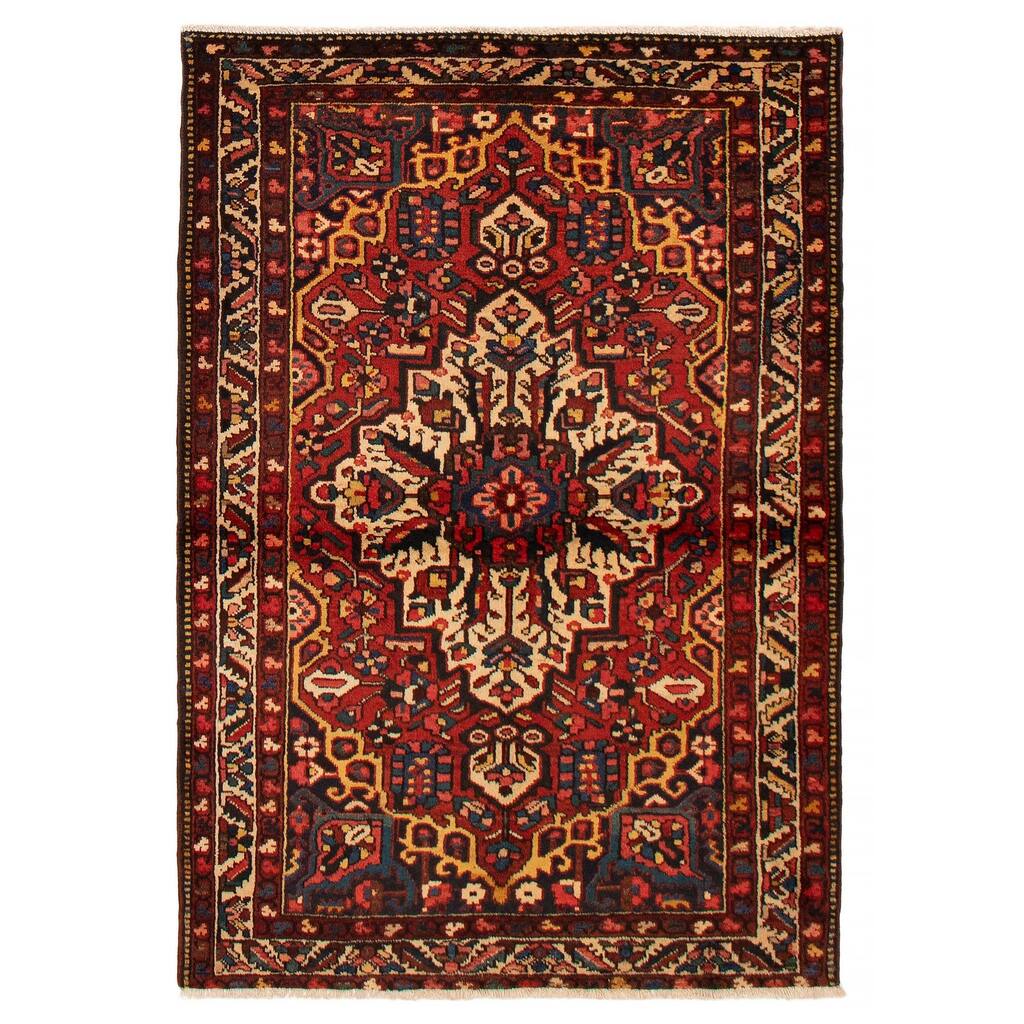 ECARPETGALLERY Hand-knotted Kayseri Vintage Red Wool Rug - 4'6 x 6'6