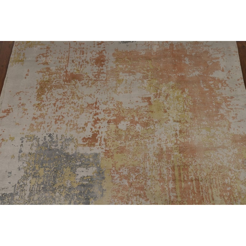 All-Over Abstract Contemporary Area Rug Hand-Knotted Wool Carpet - 5'6" x 8'0"