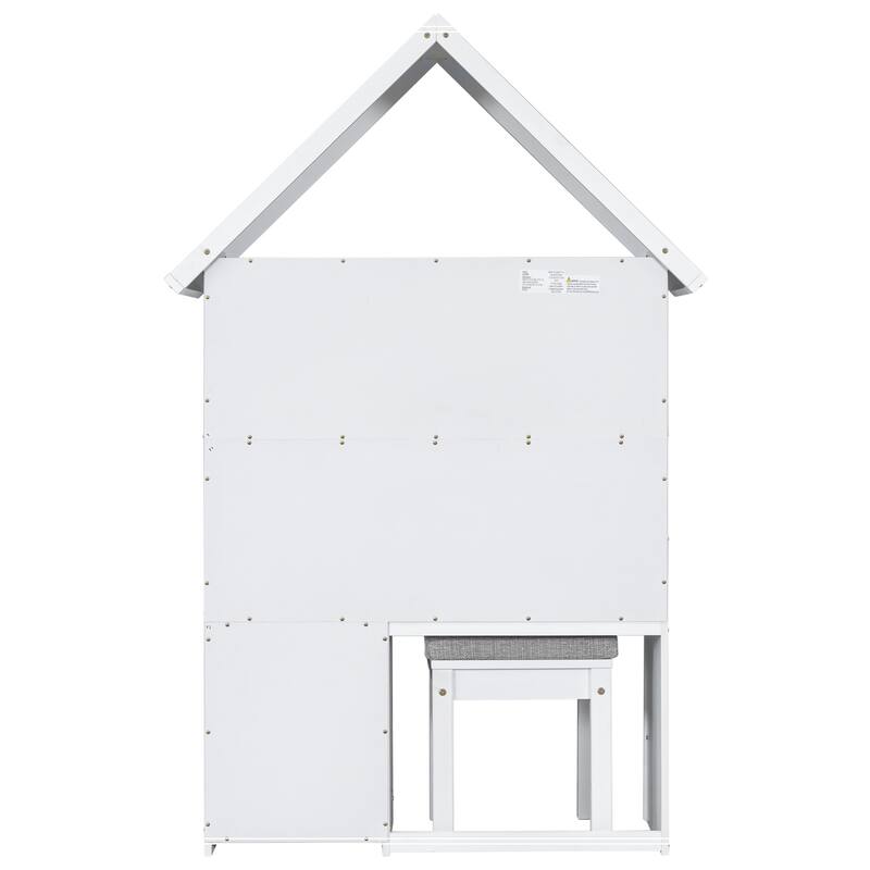 House-Shaped Kids Desk with a Cushion Stool