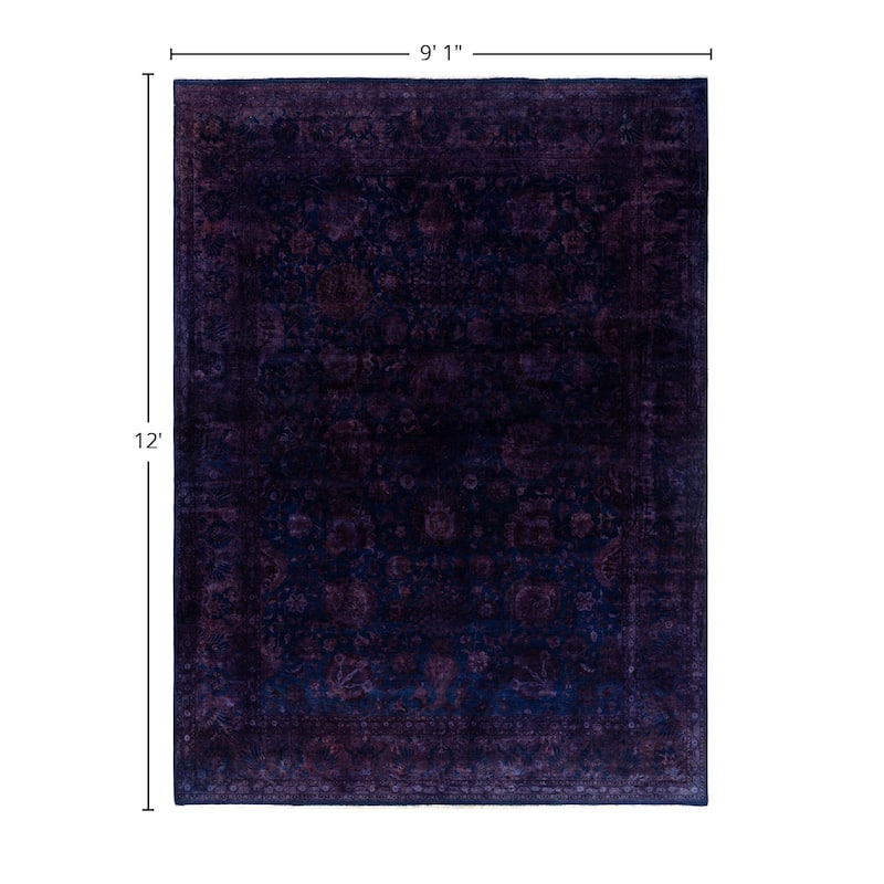 Fine Vibrance One-of-a-Kind Hand-Knotted Area Rug - Navy, 9' 1" x 12' 0" - 9' 1" x 12' 0"