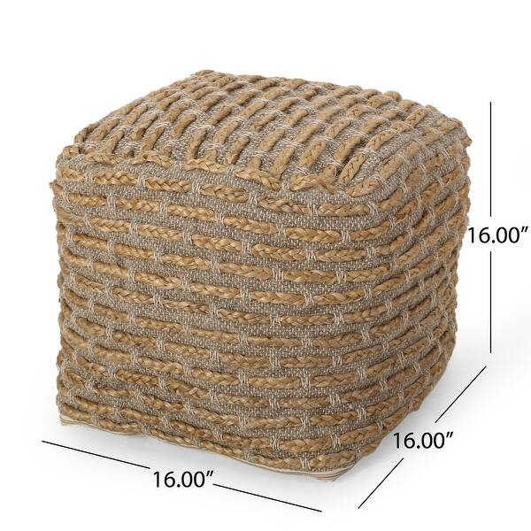 Keene Boho Handcrafted Fabric Cube Pouf by Christopher Knight Home