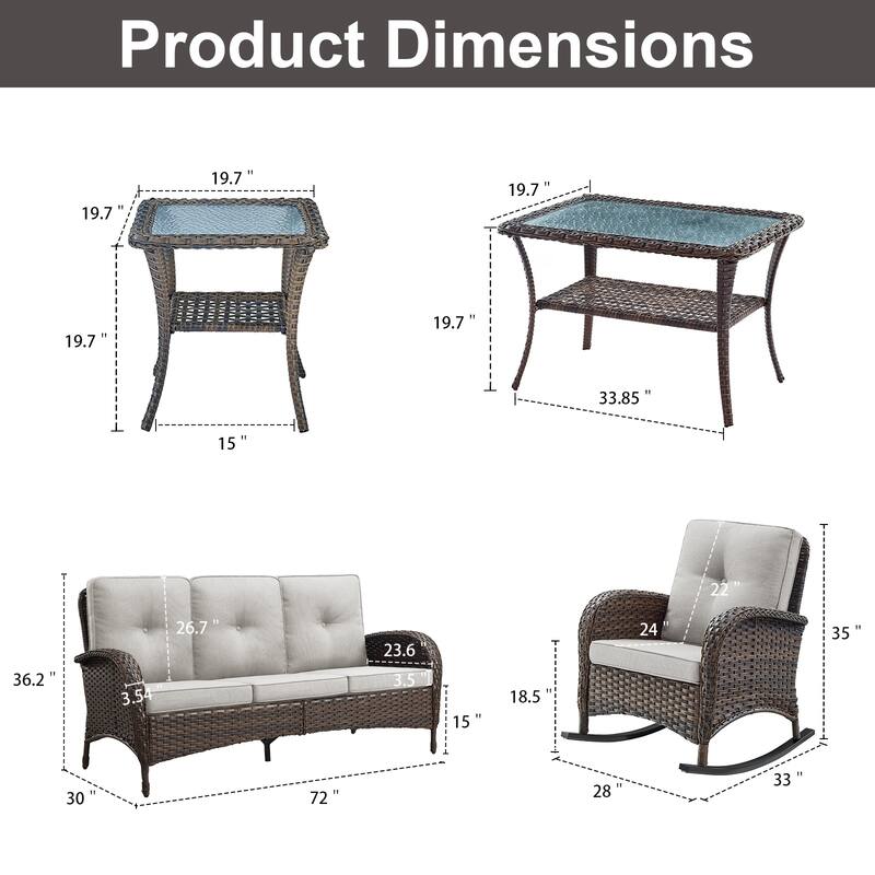 Gymojoy Outdoor Wicker Patio Furniture Sofa Set - Luxurious Comfort, Weather-Resistant