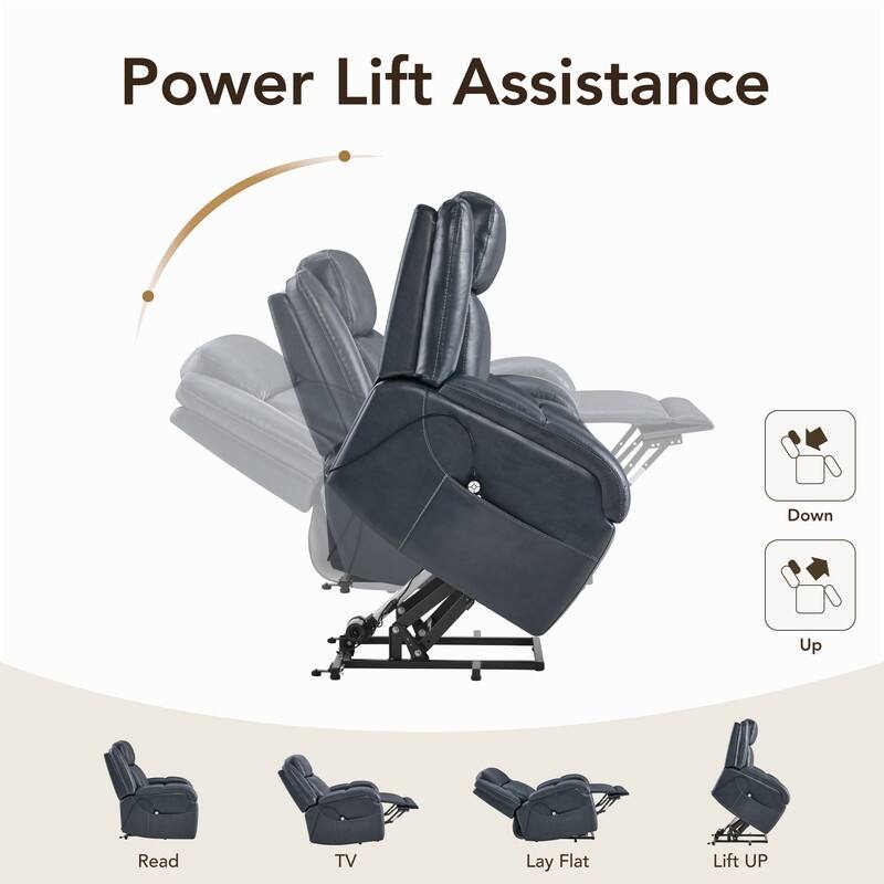 Spruce & Spring Dual Motor Power Lift Recliner Chair for Elderly with Massage and Heat