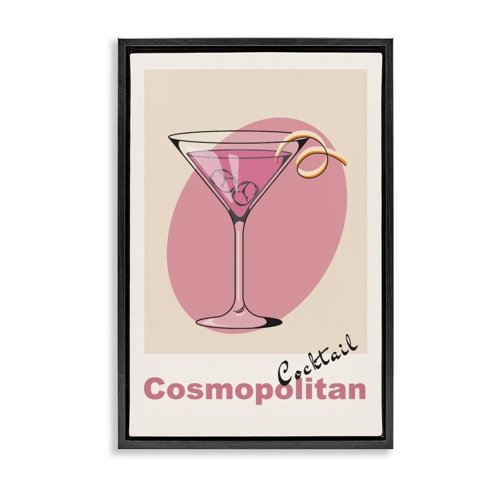 Stupell Vintage Cosmo Cocktail Framed Floater Canvas Wall Art Design By LSR Design Studio