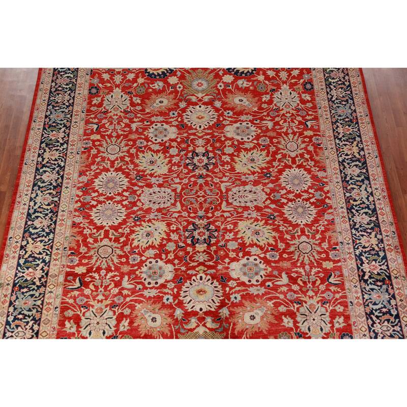 Vegetable Dye Floral Ziegler Oriental Area Rug Handmade Wool Carpet - 9'3"x 11'11"
