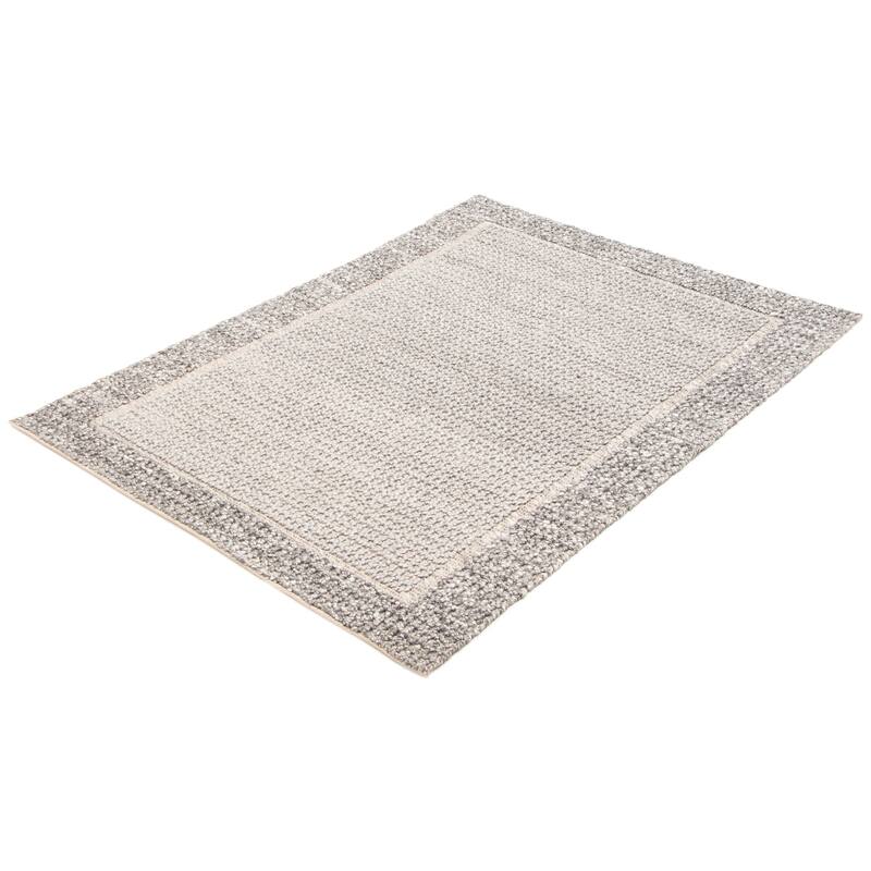 ECARPETGALLERY Braid weave Sienna Grey Wool Rug - 5'2 x 7'4