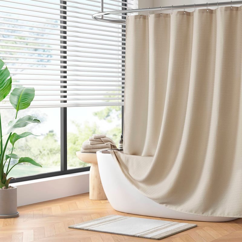 Madison Park Arbor Waffle Waffle Shower Curtain