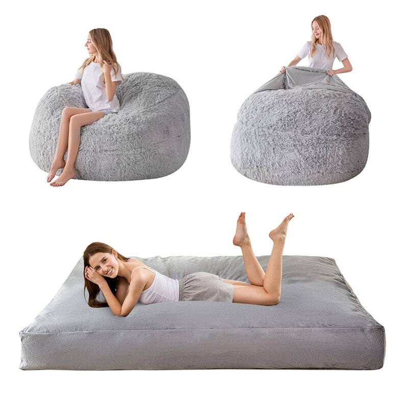 Giant Bean Bag Chair Bed - Grey - Large