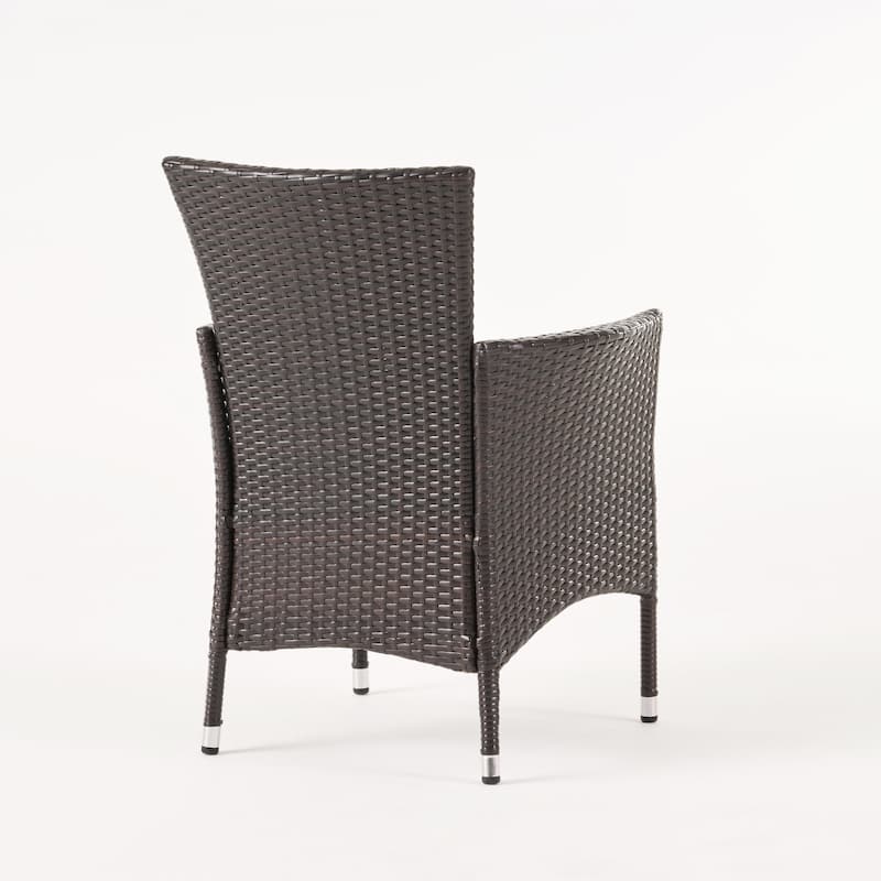 Parker Outdoor 3-piece Wicker Bistro Set with Cushions by Christopher Knight Home