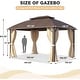 preview thumbnail 118 of 129, Outdoor Hardtop Gazebo Pergola w Galvanized Steel Roof and Aluminum Frame, Prime Curtains and nettings include