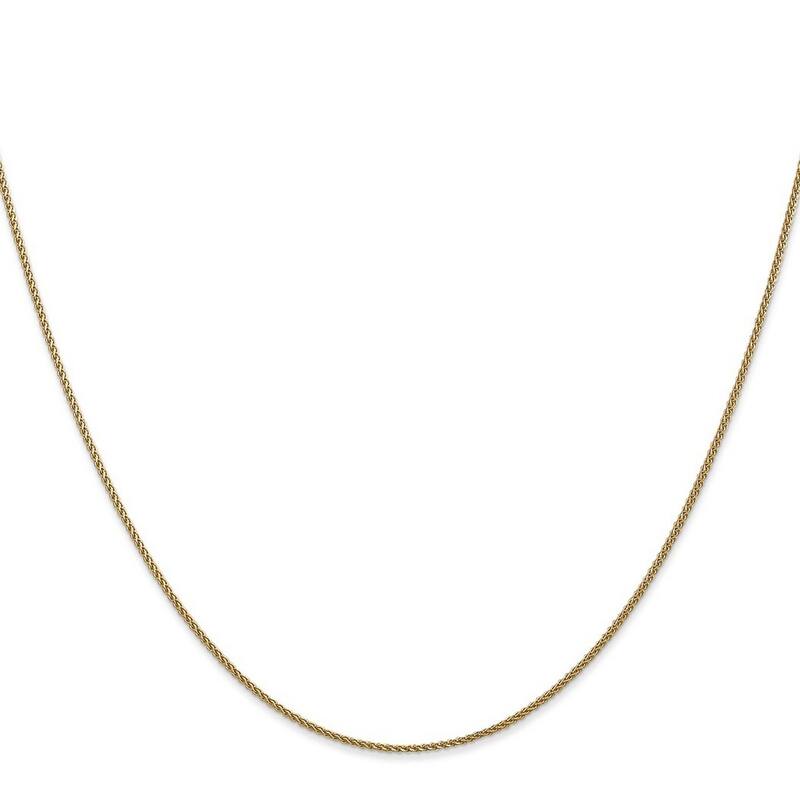 Curata 10k Yellow Gold Solid 1mm Diamond-Cut Wheat Chain Necklace Options: 16 18 20 24