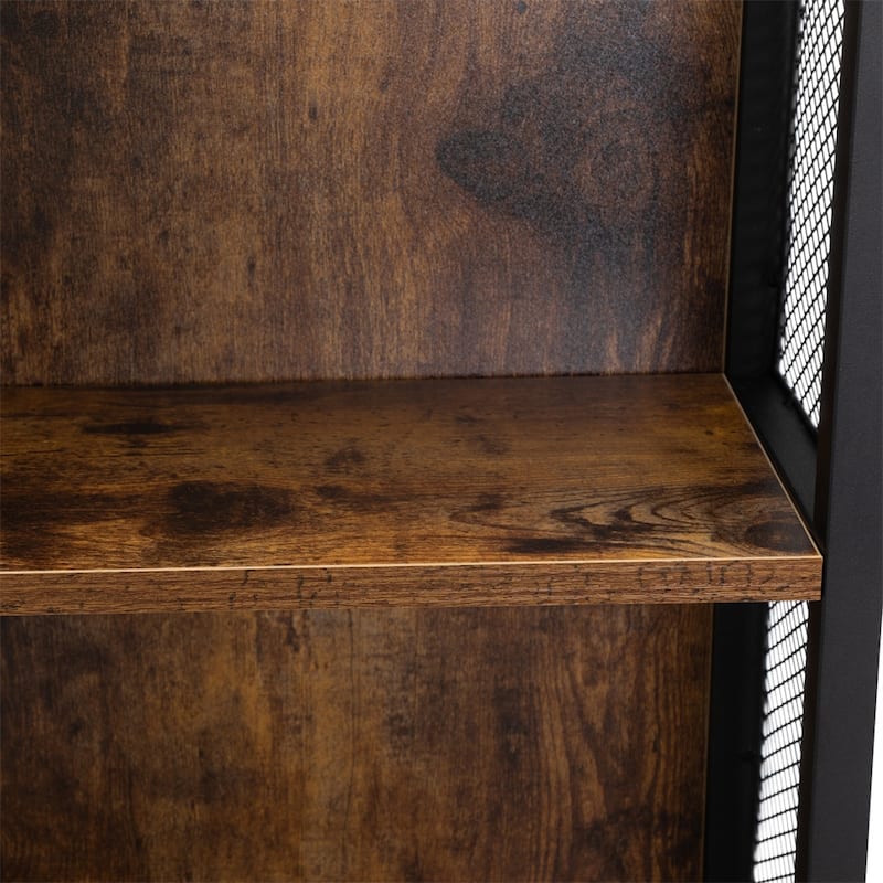 Wood Salon Station with Drawer, Cabinet and Shelves
