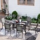 preview thumbnail 139 of 174, Patio Dining Set, Outdoor Dining Table and Chairs Set with Textilene Chairs, Adjustable Umbrella Hole for Garden, Backyard