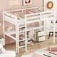 preview thumbnail 7 of 38, Twin Loft Wood Bed.Under-bed Built-in Desk and Storage Cabinet,Classic Wooden Bed Down Table