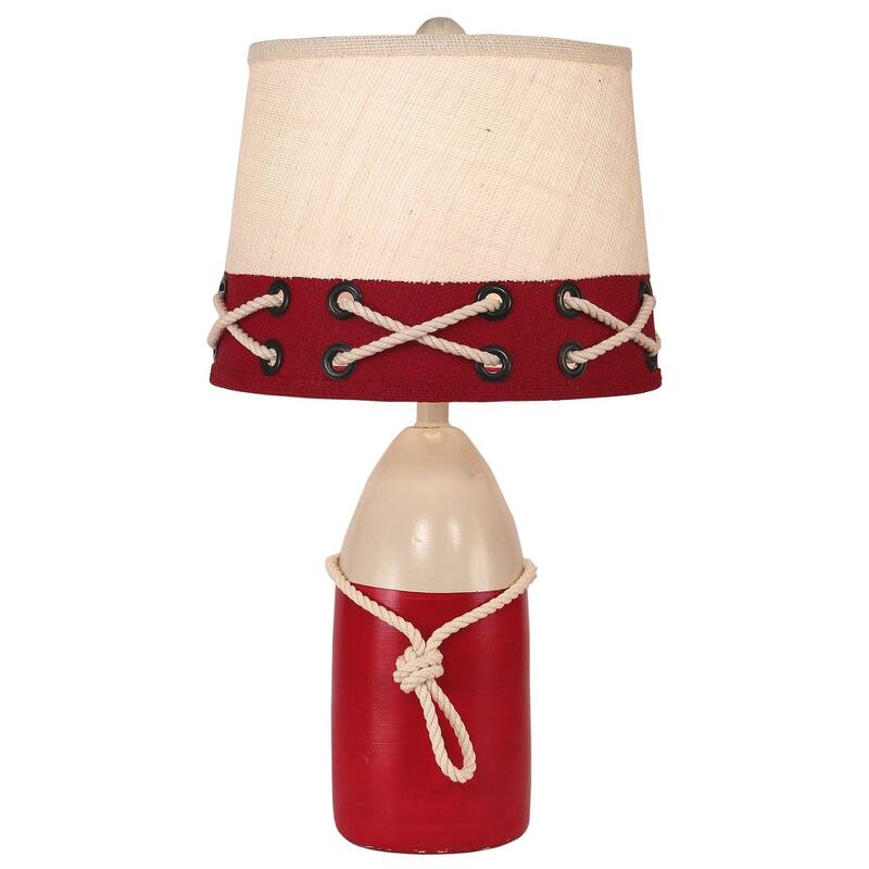 Coastal Buoy Table Lamp with White Rope