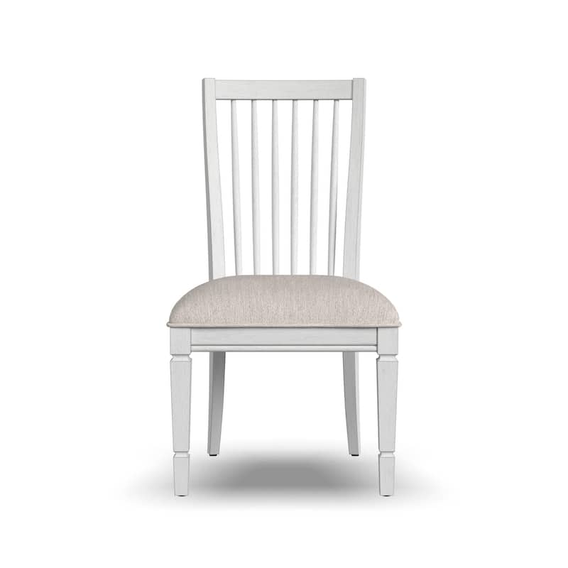 Melody White Wood Upholstered Dining Chair - 22" x 40" x 23"