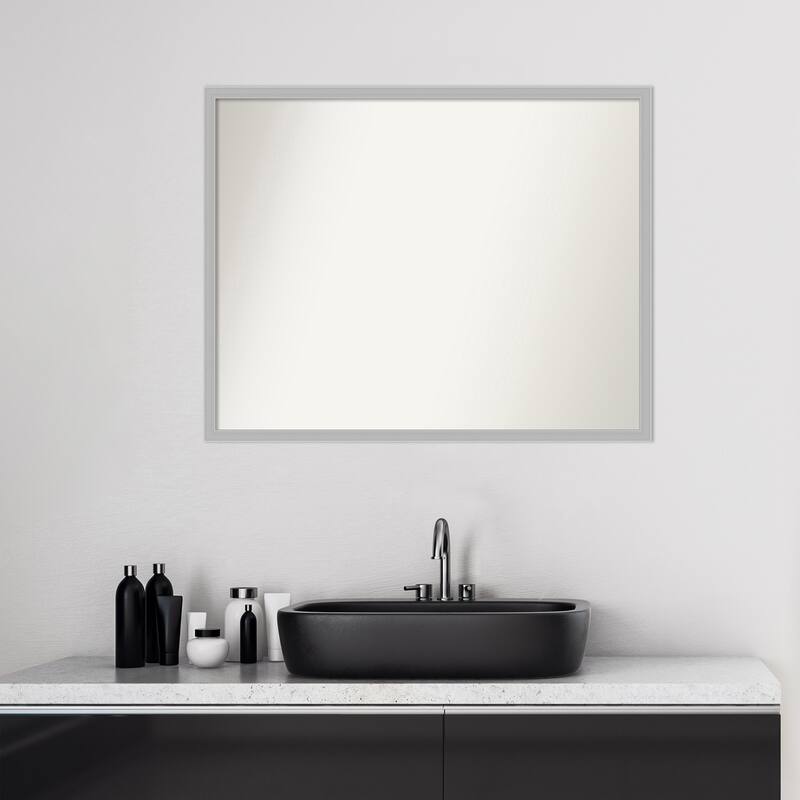 Non-Beveled Bathroom Wall Mirror - Hera Chrome Frame
