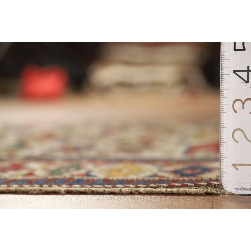 Hand Knotted Oriental 100% Wool Carpet Traditional Tribal Beige & Ivories Kazak Area Rug - 4' 11'' X 3' 4''
