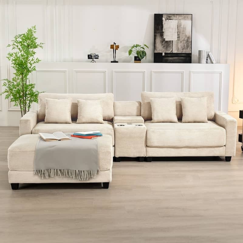 The Contemporary Oversized Corduroy Ottoman