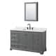 Option Dark Gray, Black Trim, White Carrara Marble Top
