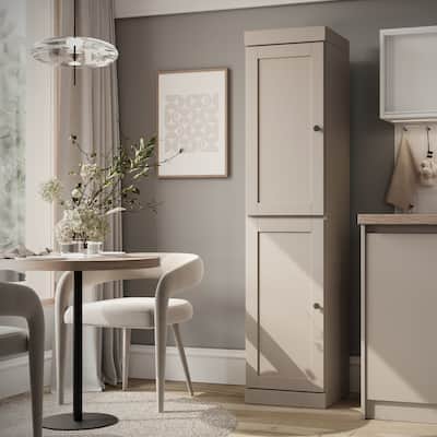 Palace Imports 100% Solid Wood 16.5" Kitchen Pantry Cabinet with Shaker Doors and Adjustable Shelves